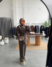 kahve 7140 pantolonlu takım 2