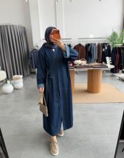 lacivert 2063 denim trench