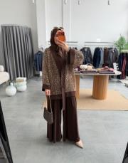 kahve 6492 payetli üçlü takım 2