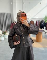 kahve 2008 denim etekli takım 3