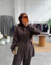 kahve omuz detaylı modal takım 3