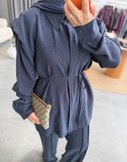 lacivert omuz detaylı modal takım 4