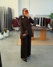 kahve 7177 ceket takım