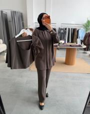 kahve 7198 pantolonlu takım 3