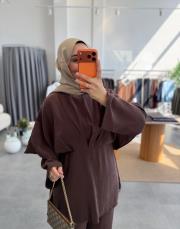 kahve 3137 pantolonlu takım 3