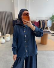 lacivert 6218 tensel pantolonlu denim takım 2