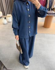 lacivert 6218 tensel pantolonlu denim takım 3