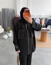 siyah cepli garni detaylı takım 2