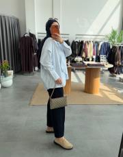 açık mavi bağlama yaka çizgili gömlek 2