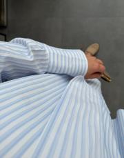 açık mavi bağlama yaka çizgili gömlek 6