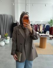 vizon arka düğme detaylı blazer ceket 2