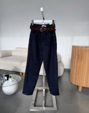 lacivert 3011 kemerli  denim pantolon