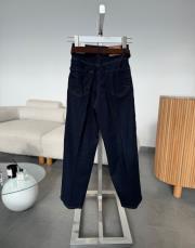 lacivert 3011 kemerli  denim pantolon 2