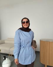 mavi çizgili vatkalı gömlek 2