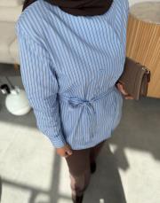 mavi çizgili vatkalı gömlek 3