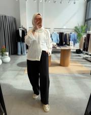 siyah keten balon pantolon 3