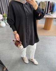 siyah basic oversize gömlek 3