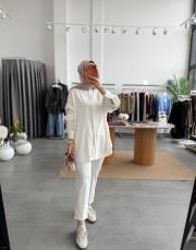 beyaz basic oversize gömlek