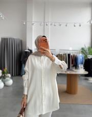 beyaz basic oversize gömlek 2