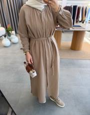 sütlü kahve müslin araboy gömlek tunik 3