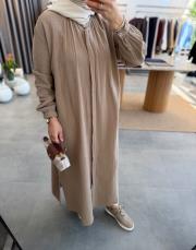 sütlü kahve müslin araboy gömlek tunik 4