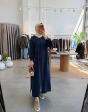lacivert müslin araboy gömlek tunik 2