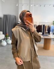 vizon fermuarlı vatkalı yelek 2