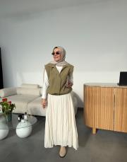 çağla fermuarlı vatkalı yelek 2