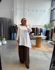 beyaz asimetrik kesim gömlek 2