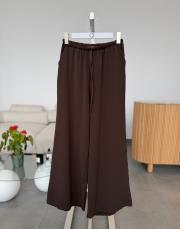 kahve beli lastikli bol pantolon