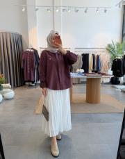 bordo sahra keten gömlek