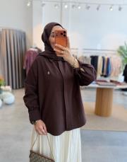 kahve sahra keten gömlek 2