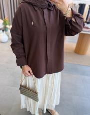 kahve sahra keten gömlek 4