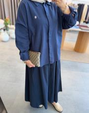 lacivert sahra keten gömlek 3