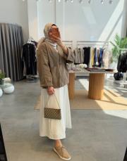 haki tek düğmeli keten ceket 3