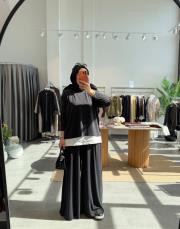 siyah yazlık oysh pantolonlu takım