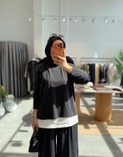 siyah yazlık oysh pantolonlu takım 2