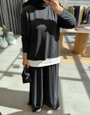 siyah yazlık oysh pantolonlu takım 3