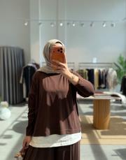 kahve yazlık oysh pantolonlu takım 2