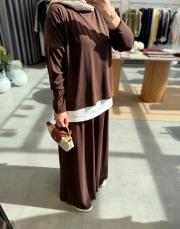 kahve yazlık oysh pantolonlu takım 3