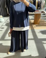 lacivert yazlık oysh pantolonlu takım 2