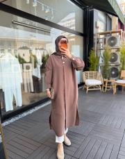 kahve 6523 tensel araboy gömlek tunik