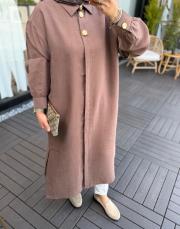 kahve 6523 tensel araboy gömlek tunik 3