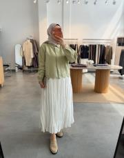 çağla nakış detaylı keten gömlek 2