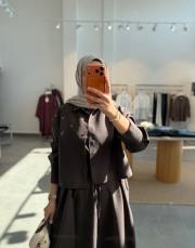 kahve 379 tensel ikili elbise takım 2