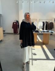 siyah basic cepli sweat