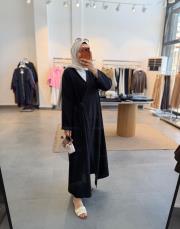 siyah müslin kimono kap