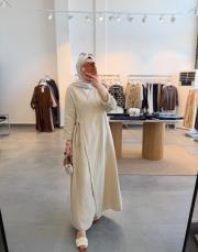 bej müslin kimono kap