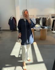 lacivert 6451 fermuarlı tensel kap