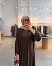 kahve yazlık ince oysh elbise 3